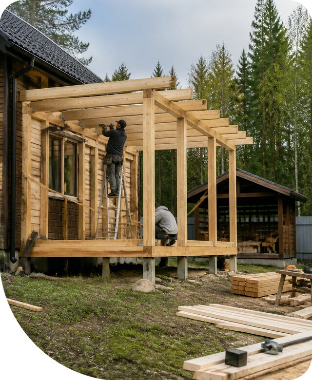 Строительство пристроек и построек на участке в Курганинске